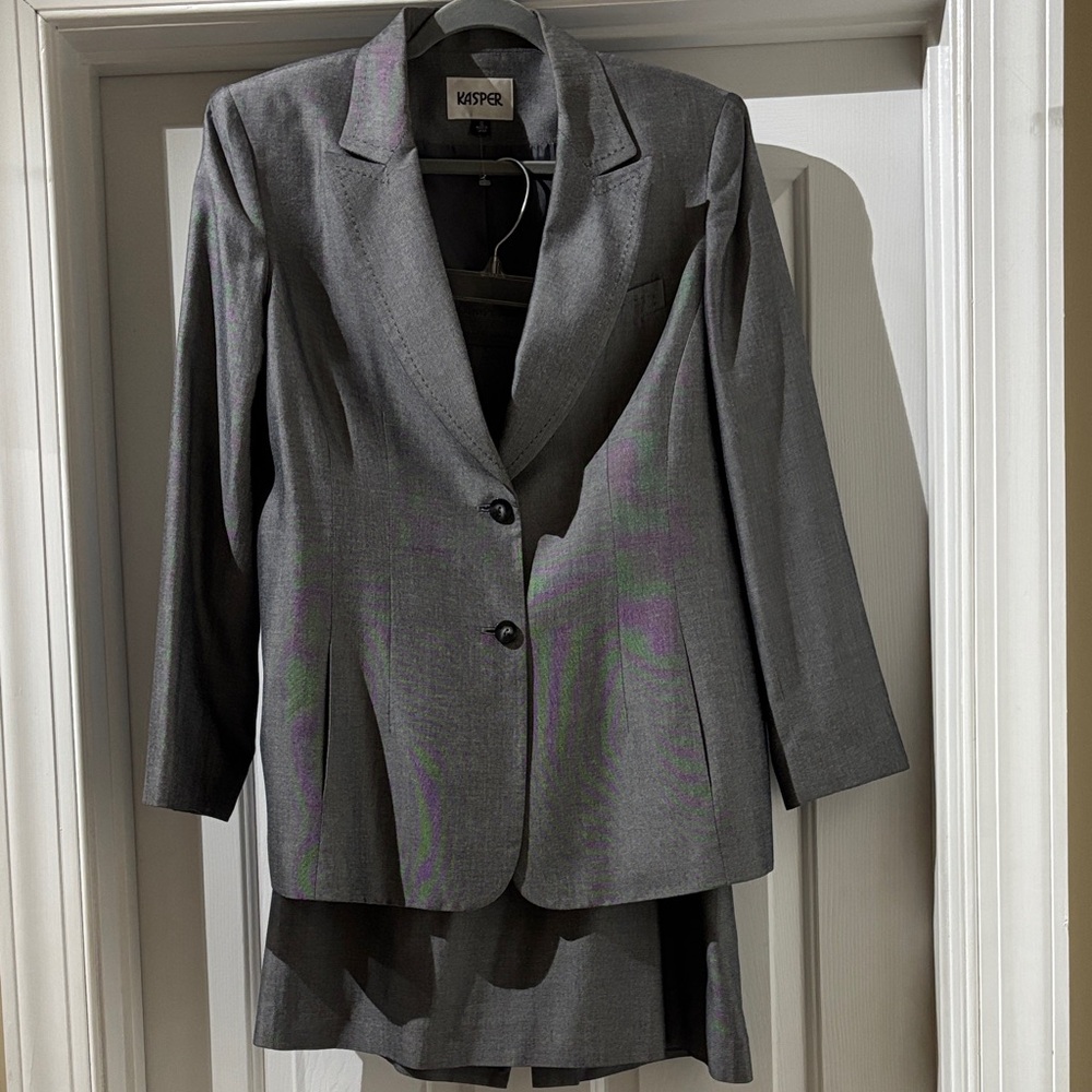 Kasper Women's Charcoal Blazer and Skirt Suit
